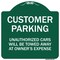 Signmission Unauthorized Cars Will Towed Away Owners Expense Heavy-Gauge Alum Sign, 18" L, 18" H, GW-1818-9747 A-DES-GW-1818-9747 - alternate 1